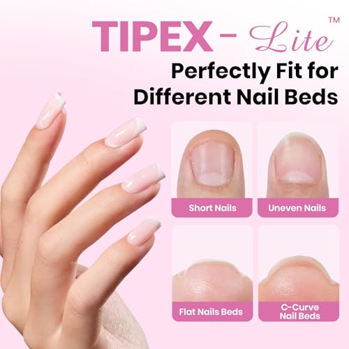 Beetles Gel Polish Nail Tips Kit - 256pcs Square Short with 35 Colors