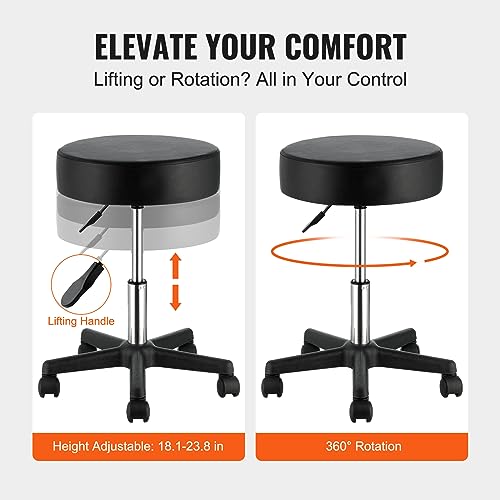 VEVOR Rolling Stool with Wheels 400LBS Weight Capacity Adjustable