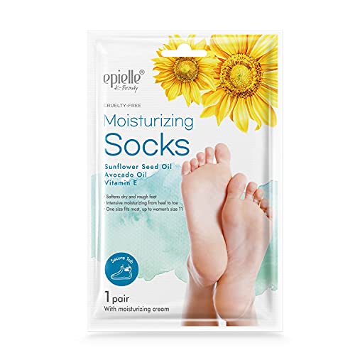 Epielle Moisturizing Foot Mask Socks - 5 Pairs for Dry, Cracked Heels