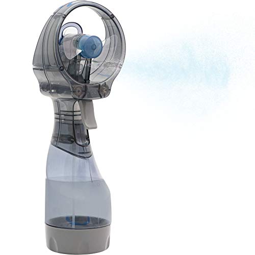 O2COOL Deluxe Handheld Battery Powered Water Misting Fan (Grey)