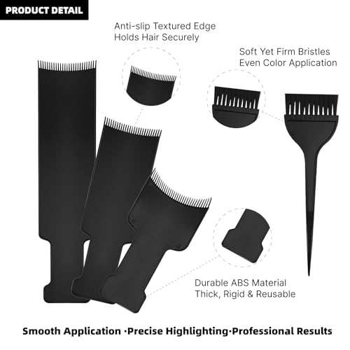 Hair Highlighting Kit with 3 Balayage Boards & Dye Brush