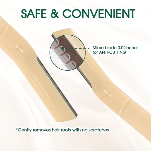 Face Razors for Women & Men Face Hair, Dermaplane Razor with Protective Cap, Womens Facial Razor for Peach Fuzz & Eyebrow Grooming, Ideal Travel Friendly Gift - 3pcs