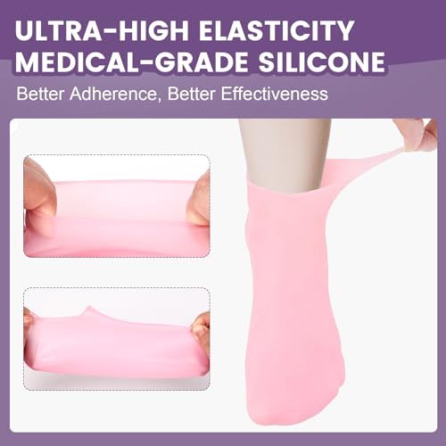 Silicone Moisturizing Socks & Gloves Set for Dry Cracked Feet & Hands, 4 Pairs