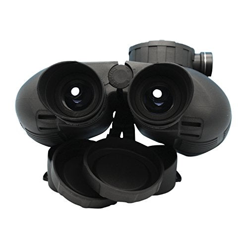 7x50 HD Waterproof Military Marine Binoculars w/Internal Rangefinder & Compass for Bird Watching,Boating and More(Black)