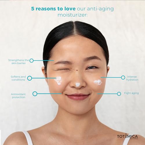 TOTEMICA Face Moisturizer with Niacinamide, Hyaluronic Acid, and Peptides, Wrinkle Filler Anti Aging Serum, Firming Moisturizer for All Skin Types - Vegan, Cruelty-Free (1.69 Fl Oz)