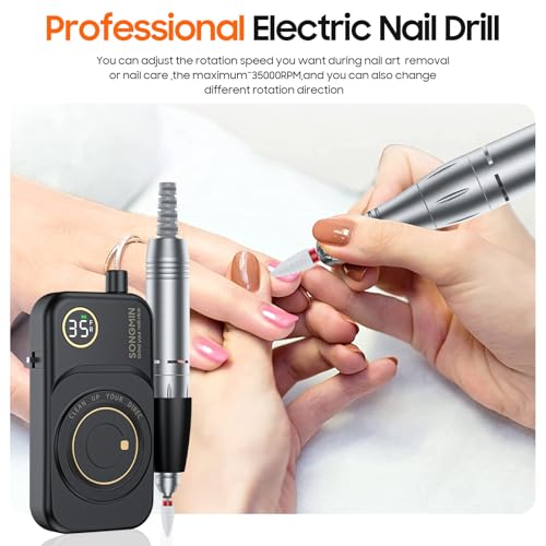 SONGMIN Cordless Nail Drill Machine 35000 RPM for Manicure & Pedicure