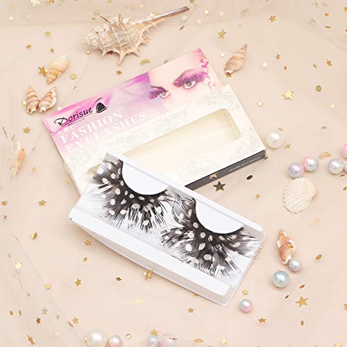 Dorisue Party Feather Eyelashes Fright Night Sexy leopard print Tiger Fake Eyelashes Party Cosplay Costume Feather False Eye Lashes dramatic design