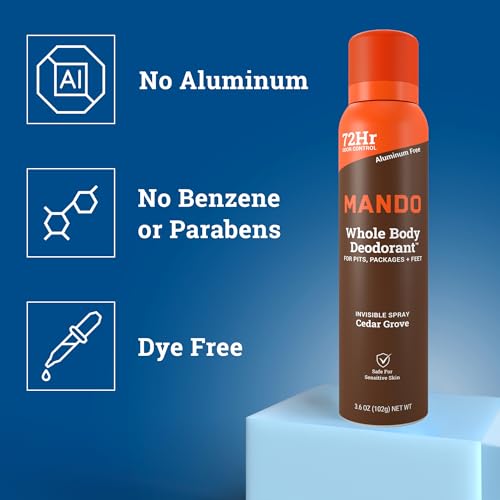 Mando Whole Body Deodorant Spray - 2 Pack, 72 Hr Odor Control