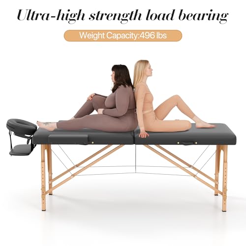 Portable Massage Table - Foldable Spa Bed with Adjustable Headrest