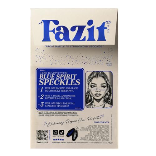 Fazit Blue Speckles Glitter Freckle Patches - Waterproof, 6 Pack