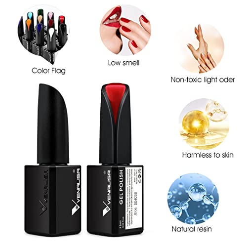 Venalisa 15ml Black Gel Nail Polish – UV/LED Soak-Off, Long-Lasting Salon-Quality DIY