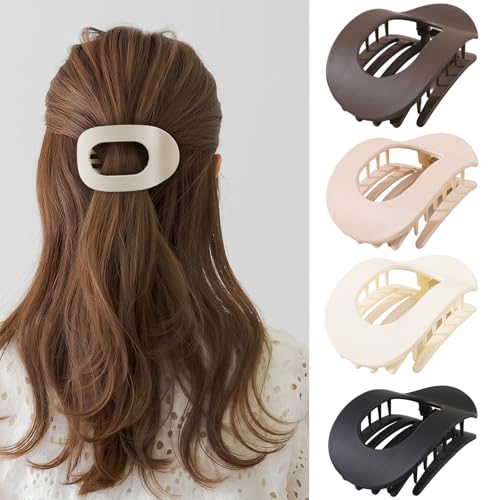 4-Piece Flat Claw Hair Clips for Thick & Thin Hair