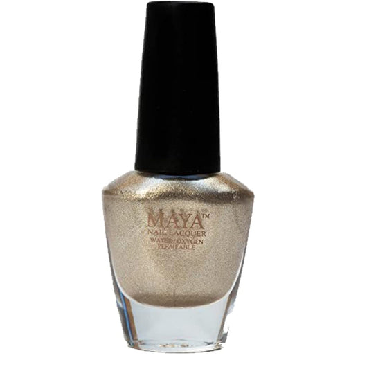 MAYA Cosmetics Halal Breathable Quick Dry Nail Polish, Vegan and Cruelty Free, Oxygen & Water Permeable Nail Lacquer, Non Toxic Gentle On Nails, Gold Digger