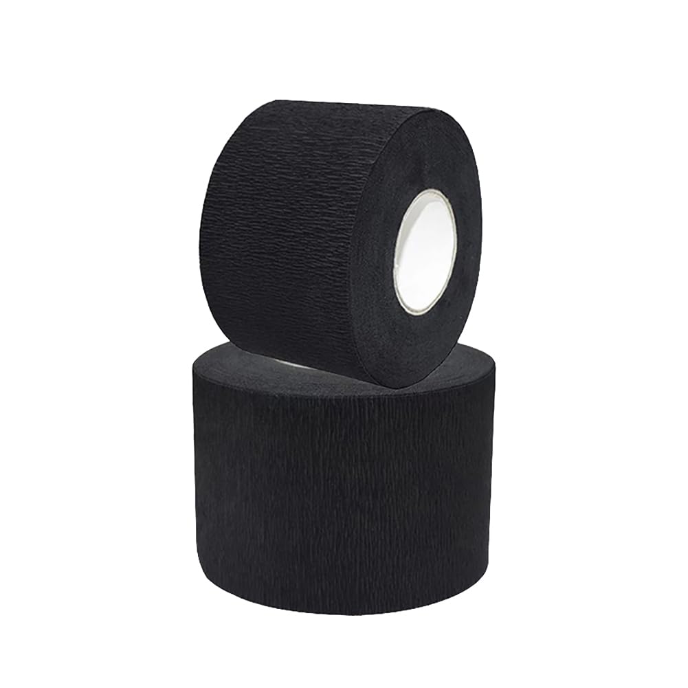 UUYYEO 2 Rolls Black Neck Paper Strips Barber Neck Band Hair Wrap Paper Styling Strips Hair Cutting Supplies for Salon Barber Shop