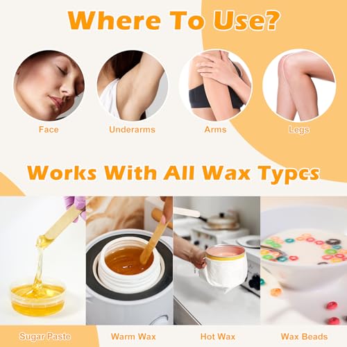 200 Pcs Non-Woven Wax Strip 2.8" X 44 Yards Pre-Cut Wax Strips with Acrylic Holder 1 Roll Epilating Wax Strips Waxing Paper Sheets for Body Legs Lint-Free Air Removal Paper for Home Professional Salon