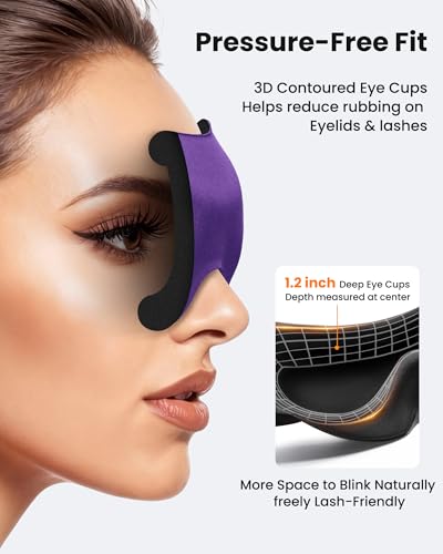 FACEMOON Sleep Mask 3 Pack True Blackout 3D Eye Mask for Side Sleepers, Lash-Friendly, Adjustable with Travel Case