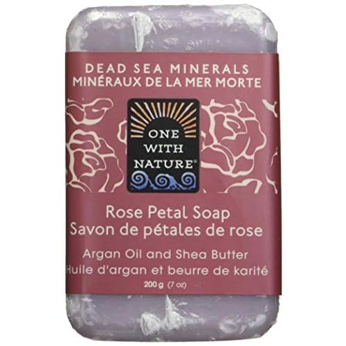 One With Nature Rose Petal Dead Sea Mineral Soap, 7 Ounce Bars (Pack of 6)