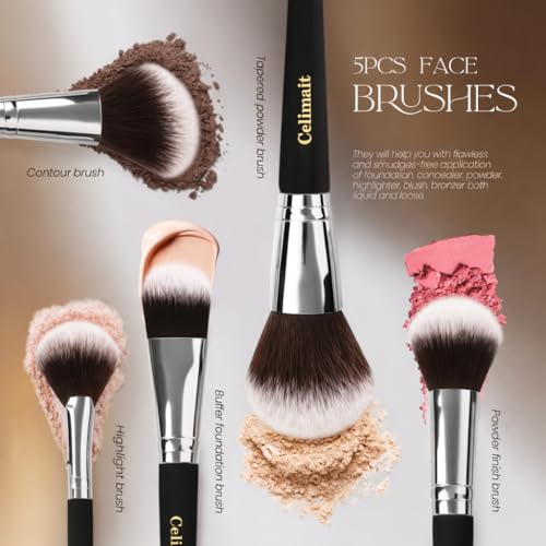 12-Piece Makeup Brush Set with Storage Case | Synthetic Bristles