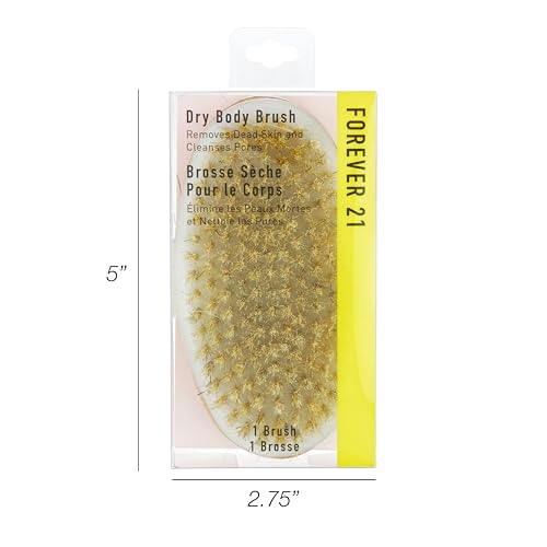 Oval Natural Bristle Dry Body Brush, Exfoliating Skin Brush for Cellulite, Lymphatic Drainage, Detox & Smooth Skin