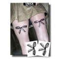 Semi Permanent Tattoo For Women, 2 Sheets Realistic Sexy Lace Temporary Thigh Lasting 1 Weeks Bow Tattoo For Adults Girl, Waterproof and Non-Reflective Fake Tattoo for Party Valentines Gifts