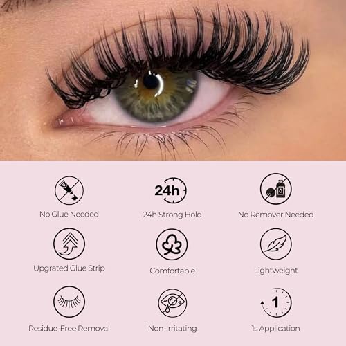 Self Adhesive Eyelash Clusters Kit - D Curl, Reusable Lashes