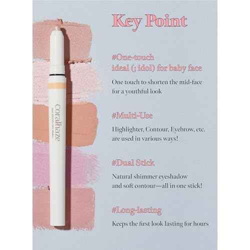 Idol AEGYO-SAL Maker 01 Champagne Beige, 2-in-1 Under-Eye Highlighter and Contour Liner for Bright, Voluminous Eyes, Long-Lasting, Smudge-Proof Shimmer Stick with Natural Glow, Korean Beauty