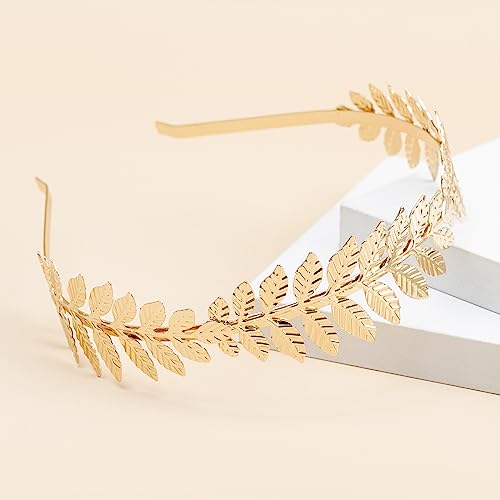 Gold Leaf Branch Bridal Hair Crown Headband