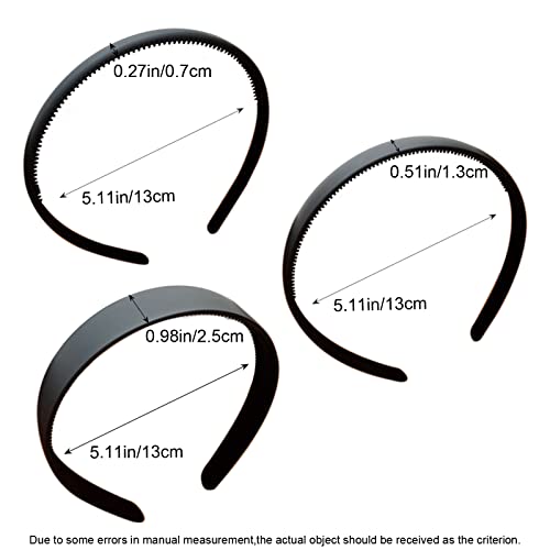 AEGYPIUS Solid Simple Plastic Headbands for Women Head Bands for Women's Hair Plain Soft Head Band Headband No Slip Fashion Hair Bands Cute Hair Hoops Hair Accessories For Girls Women (Black)