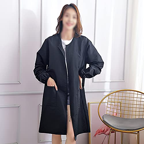 Exttlliy Chameleon Fabric Professional Salon Smock Stylist Jacket Waterproof Haircut Cape Barber Apron (Black, M)