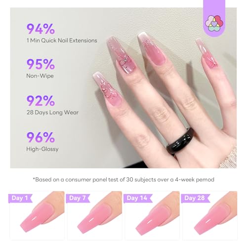 SAVILAND Hema-Free Poly Gel Nail Extension Starter Kit with UV Lamp - 4 Colors