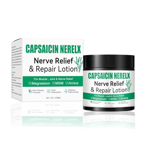 Capsaicin Nerelx Nerve Cream for Neuropathy,Neuropathy Lotion,Natural Soothing For Joint,Daily Nourishment for forKnee,Hands,Feet & Legs,Non-Greasy Formula,Fast Absorption,4 fl oz