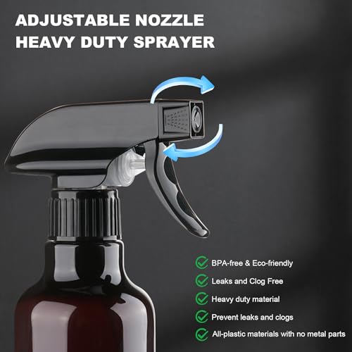 12oz Spray Bottles 2-Pack Adjustable Mist/Stream Heavy Duty