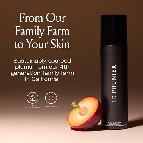 Le Prunier Plum Cleanse¢â Biome Balancing Cleansing Oil | Oil-to-Lather Cleansing Oil Face Cleanser & Makeup Remover | Daily Face Wash for Sensitive Skin | Clean Vegan Cruelty-Free Skincare | 3.4 fl oz