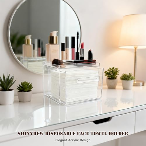 Acrylic Disposable Facial Towel Holder & Organizer Box