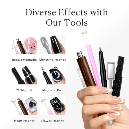 AZUREBEAUTY 11Pcs Cat Eye Magnet Nail Art Kit with Dual-Head Magnetic Pen