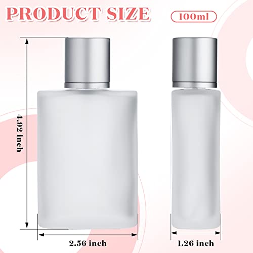 Tessco for you 12 Pcs 100ml / 3.4 Ounces Frosted Glass Bottle Perfume Atomizer Refillable Spray Empty Perfume Dispenser Fine Mist Atomizer Cosmetic Container for Travel Men Women(Silver Gray)