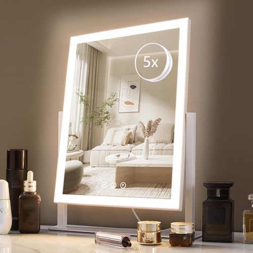 Hollywood Vanity Mirror with LED Lights, 17.3" x 13", 3 Color Modes