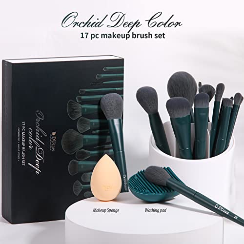 DUcare Makeup Brushes Set 17 Pcs with Brush Cleaning Mat and Makeup Sponge & Makeup Brush Cleaner