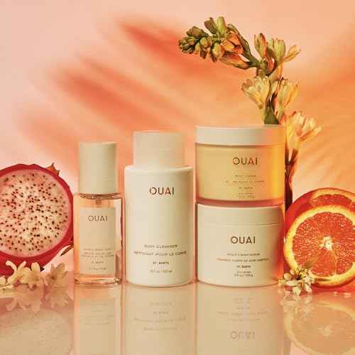 OUAI St. Barts Hair & Body Gift Set - Tropical-Scented Body Care for Women & Men - Includes Full Size Hydrating Body Cream & Deluxe Hair and Body Mist (2 Count)