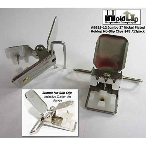 Holdup Silver No-Slip replacement patented clips (12, 2")