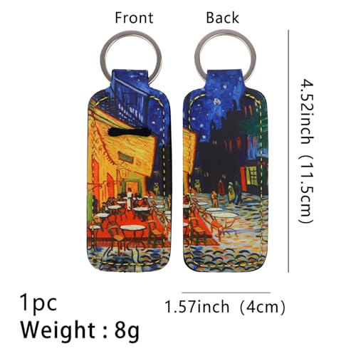 4-Pack Lip Balm Holder Keychain with Elastic Fabric Sleeve