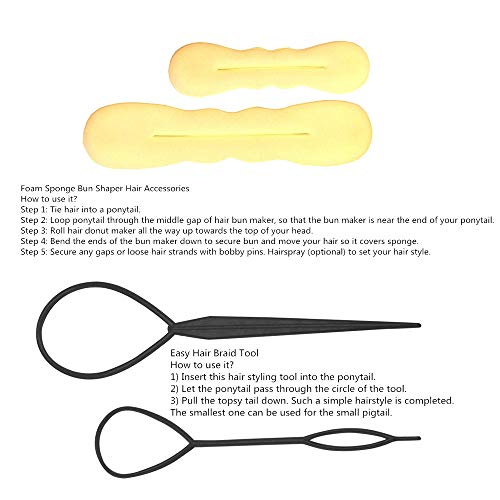 Foam Hair Bun Maker Set with French Twist Clip & Pins