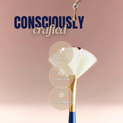 BERRY GOODS 12-Piece Makeup Brush Set with Microcrystalline Silk Fibers ? Ultra-Soft, Vegan & Cruelty-Free Face & Eye Brushes with Travel Case (BERRY Blue)