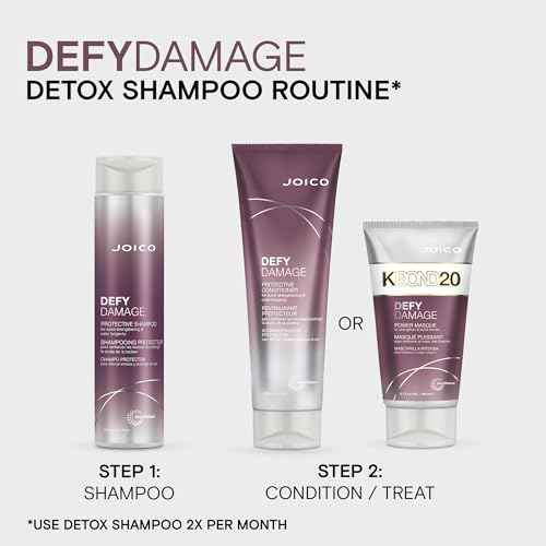Joico Defy Damage Detox Shampoo | Removes Chlorine, Hard Water Residue, Product Buildup, Metals, & Trace Minerals | Strengthens Bonds & Preserves Hair Color | Vegan | Sulfate-Free