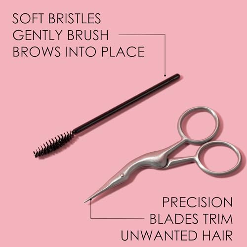 JAPONESQUE Brow Scissors & Spoolie Set - Stainless Steel