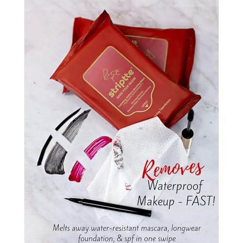 Fresh One Makeup Remover Wipes - Facial Cleansing | Deeply Hydrating | Brightening, Radiance-Boosting | Gently Removes Waterproof Makeup, Oil, & Eye Mascara | Face wipes for women | STRIPTTE (90 CT)