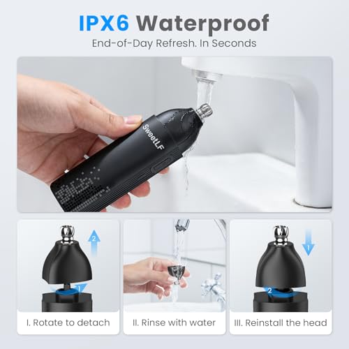 SweetLF Professional 7000 RPM Nose & Ear Hair Trimmer ? Whoe Body Washable, USB-C Charging£¬Pocket-Sized (4.7¡¿1.26inch), Stainless Steel Replaceable Blade (Light Black)
