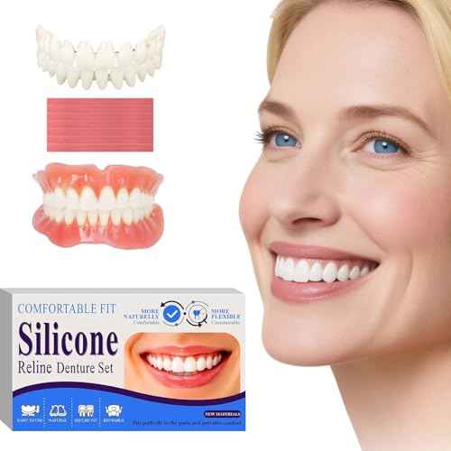 Veneers Teeth for Women, DIY Denture Kit, Do It Yourself False Teeth, Upper and Lower Matching Set, Fix Your Smile at Within Minutes, 1PCS