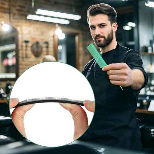 4Pcs Rat Tail Combs for Women - Fine Tooth Anti-Static Carbon Fiber Parting & Styling Combs (Green, Black) (Black and Green)