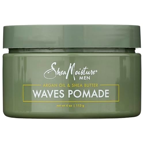 SheaMoisture Men Waves Pomade Argan Oil and Shea Butter - Hair Care Styling Product for Frizz Control and Waves - Men's styling hair wax 4 oz (1)